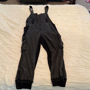 FP Movement by Free People Washed Black Utility Jumpsuit